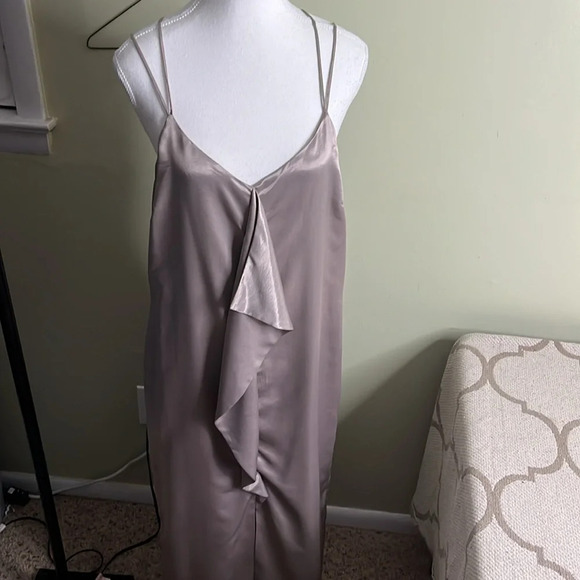 Banana Republic HERITAGE Strappy Cascade Front vintage taupe maxi dress - Picture 3 of 17